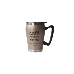 CANECA COM FRASE E TAMPA DE INOX ISOTERMICA 320 ML - GDR0295-GR