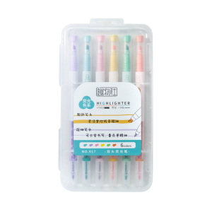 CANETA MARCA TEXTO PONTA DUPLA FLUORESCENTE 6 CORES - 9176