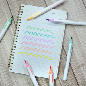 CANETA MARCA TEXTO COM 6 CORES PASTEL - 9266-AZ