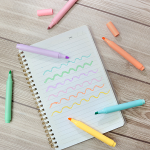 CANETA MARCA TEXTO 6 CORES COM PONTA CHANFRADA - 919