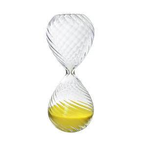 AMPULHETA DE VIDRO EM RELEVO 5 MINUTOS 12,5CM - 5929-AM