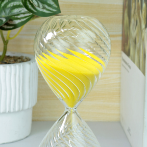 AMPULHETA DE VIDRO EM RELEVO DE 15 MINUTOS 16,5CM - 5930-AM