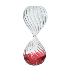 AMPULHETA DE VIDRO EM RELEVO 30 MINUTOS 20CM - 5931-VM