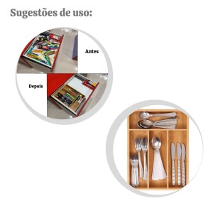 PORTA TALHER EM MDF 22X33CM COM 04 DIVISÓRIAS - CX081