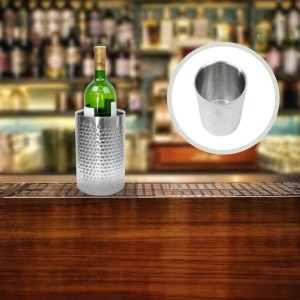 BALDE RESFRIADOR DE VINHO COM PAREDE DUPLA DE INOX MARTELADO - CA09763