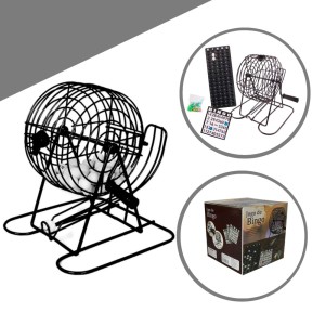 JOGO BINGO GLOBO METAL 75 PEDRAS 18 CARTOES E 150 MARCADORES - IM42067