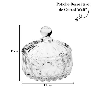 POTICHE DECORATIVO CRISTAL DE CHUMBO LOUISE 11X11CM - 35195