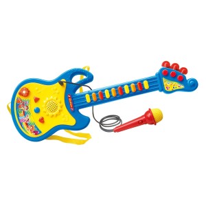 GUITARRA INFANTIL MUSICAL COM LUZ E MICROFONE DE PLASTICO - DMT5379-AZ