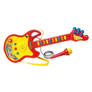 GUITARRA INFANTIL MUSICAL COM LUZ E MICROFONE DE PLASTICO - DMT5379-VM