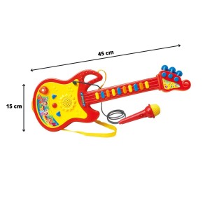 GUITARRA INFANTIL MUSICAL COM LUZ E MICROFONE DE PLASTICO - DMT5379-VM
