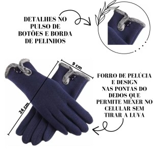 PAR DE LUVAS DE POLIESTER 24X9CM - BF1455-AZ