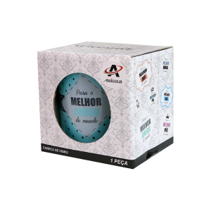 CANECA DE VIDRO TRANSPARENTE COM FRASE 380ML - 3110