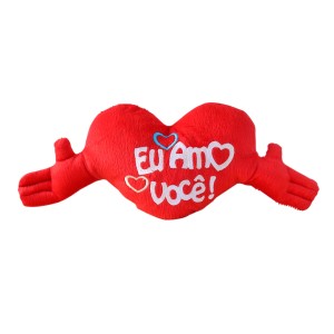 ALMOFADA EM FORMATO DE CORAÇÃO DE POLIESTER  - 44CM - 31300643-B