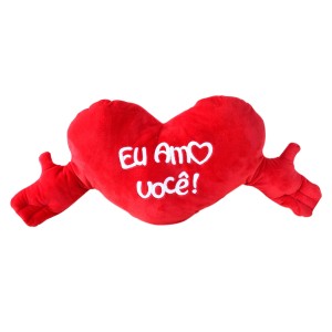 ALMOFADA EM FORMATO DE CORAÇÃO DE POLIESTER 64CM - 31300025-B