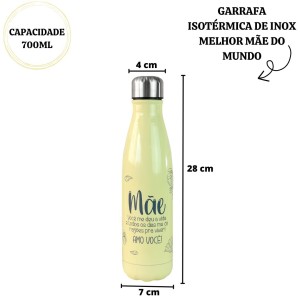 GARRAFA ISOTERMICA DE INOX MÃE VOCE ME DEU A VIDA 700ML - FBA06015-AM