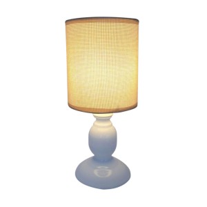 ABAJUR DE PLASTICO COM CÚPULA EM LINHO E PVC 28CM BIVOLT - AL55008-BG