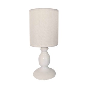 ABAJUR DE PLASTICO COM CÚPULA EM LINHO E PVC 28CM BIVOLT - AL55008-BR