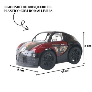 CARRINHO DE PLÁSTICO SERIE POLICIAL 16CM - LP0056-VERMELHO