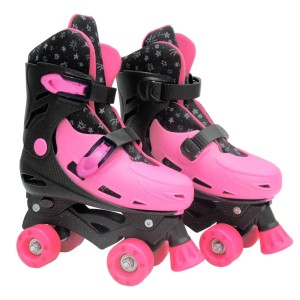 PATINS ROLLER PINK COM GLITER DE PLÁSTICO AJUSTÁVEL NUMERAÇÃO DO 37 AO 40 - DMR5852G