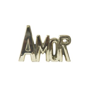 ENFEITE DE CERÂMICA COM A FRASE AMOR 10,5X15CM - GDR0170-DOU