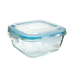 POTE DE VIDRO QUADRADO COM TAMPA HERMÉTICA 800ML - CA12227-AZ