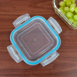 POTE DE VIDRO QUADRADO COM TAMPA HERMÉTICA 800ML - CA12227-AZ