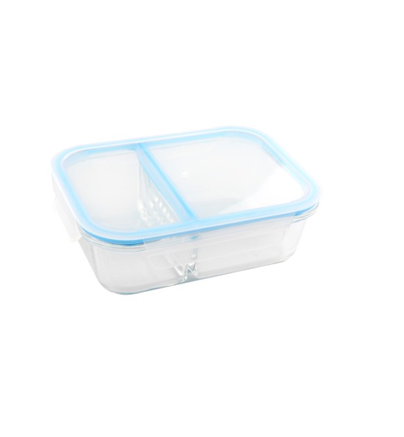 POTE COM DIVISORIA EM VIDRO E TAMPA EM PLASTICO 950 ML - CA12231-AZUL