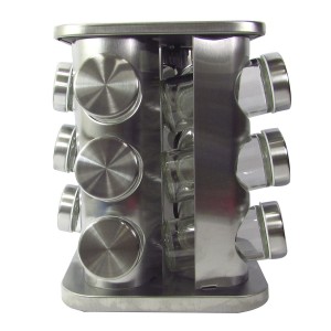 PORTA TEMPERO GIRATÓRIO CANTOS ARREDONDADOS 12 PEÇAS - MG2829