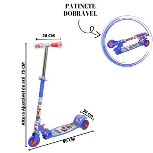 PATINETE INFANTIL 3 RODAS PATRULHA DA JUSTIÇA ATÉ 50KG - DMR5667-AZ