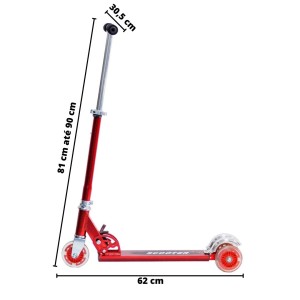 PATINETE INFANTIL DOBRAVEL 3 RODAS DE METAL SCOOTER  ATÉ 40KG- DMR4455-VM