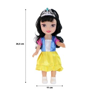 BONECA DE PLÁSTICO 26,5CM COM VESTIDO AMARELO E AZUL - JB671-6