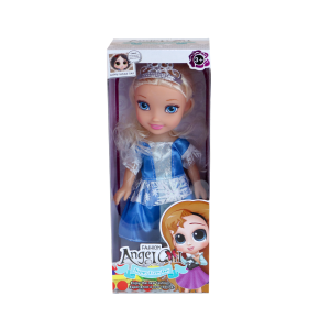 BONECA DE PLÁSTICO 26,5CM COM VESTIDO AZUL - JB671-4