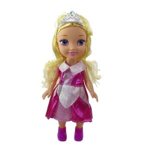 BONECA DE PLÁSTICO 26,5CM COM VESTIDO PINK - JB671-2