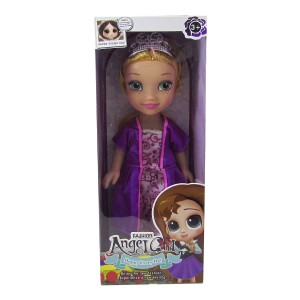 BONECA DE PLÁSTICO 26,5CM COM VESTIDO ROXO - JB671-3