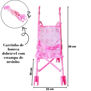 CARRINHO DE BONECA DE PLÁSTICO 50CM - LP3520-A