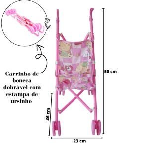 CARRINHO DE BONECA DE PLÁSTICO 50CM - LP3520-B