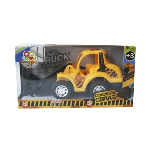 TRATOR ESCAVADEIRA DE FRICCAO DE PLÁSTICO AMARELO 10CM X 23CM - LP0014-B