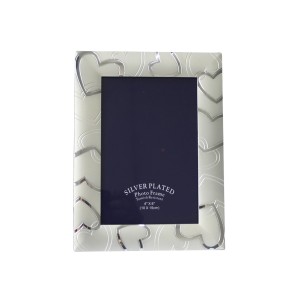 PORTA RETRATO DE METAL NA FRENTE E COSTA AVELUDADA COM PÉ GRAVATA 10X15 CM - MS026-A