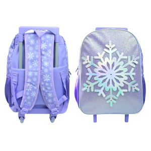 KIT MOCHILA INFANTIL COM RODINHA SNOWY EM POLIÉSTER - YS42159-LILÁS