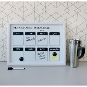 LOUSA MAGNÉTICA DE PLÁSTICO PLANEJAMENTO SEMANAL 30X40CM - 92805-BR