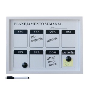 LOUSA MAGNÉTICA DE PLÁSTICO PLANEJAMENTO SEMANAL 30X40CM - 92805-BR