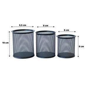 PORTA LÁPIS E CANETAS DE METAL COM 03 PEÇAS - 94590 -PT