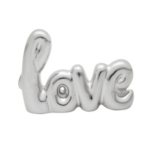 ENFEITE DE CERÂMICA COM A FRASE LOVE 3X10.7X15.3CM - HD80724-PTA