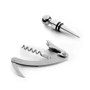 KIT PARA VINHO DE METAL COM 02 PEÇAS - 3084