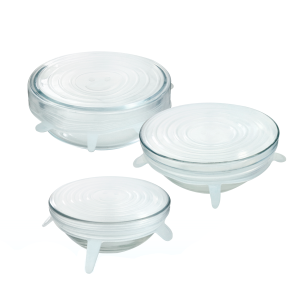 JOGO DE TAMPAS DE SILICONE PROTETOR DE ALIMENTOS 6 PÇS - 4474-AZ