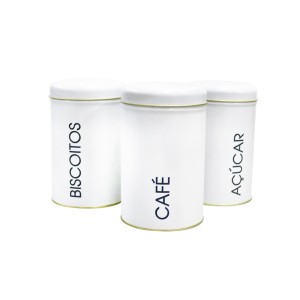 JOGO COM 03 LATAS  DECORATIVAS DE METAL 9.5X15CM - BF3888 A 3890-BR