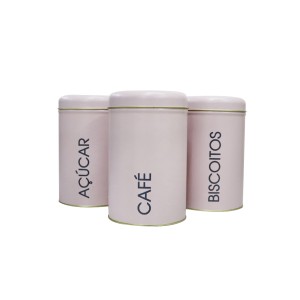 JOGO COM 03 LATAS  DECORATIVAS DE METAL 9.5X15CM - BF3888 A 3890-RS