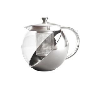 BULE PARA CHÁ DE VIDRO E INOX COM INFUSOR INTERNO 750 ML - CA11082