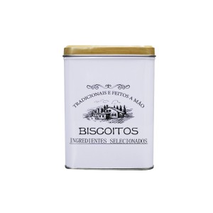 JOGO COM 03 LATAS  DECORATIVAS DE METAL QUADRADA 10.5X10,5X14CM - BF3885A3887-BR