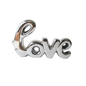 ENFEITE DE CERÂMICA COM A FRASE LOVE 10X15CM - GDR0207-PTA